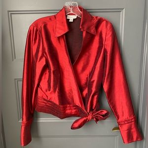 Coldwater Creek Red Jacket with a Pussybow | Small